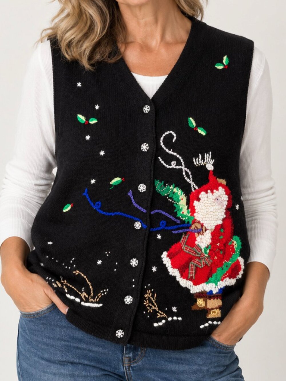 Vintage Susan Bristol Christmas Sweater Vest
